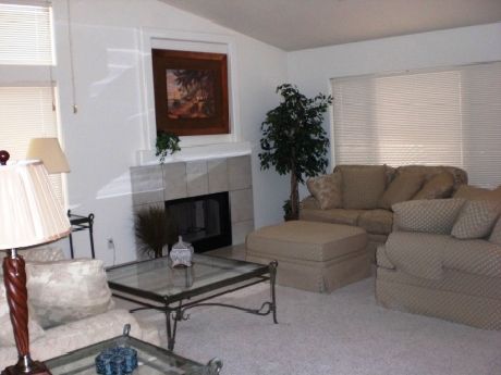 This home has a wood burning fireplace in living room