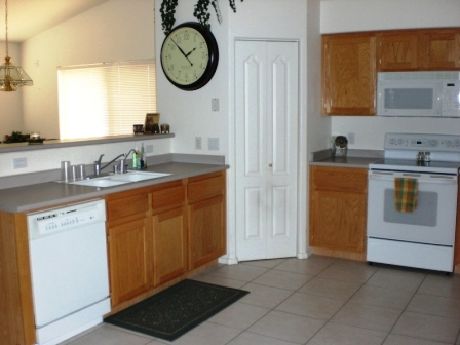 kitchen is open to dining area