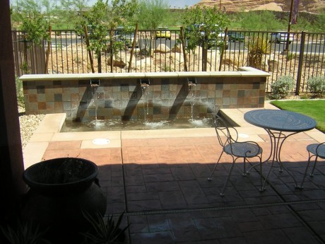 backyard of model home in Sun City